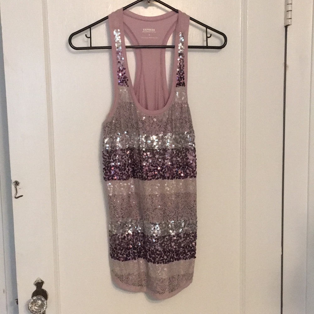 Purple sequenced tank top